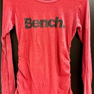 Bench Vibrant Red Ruched Long Sleeve Shirt